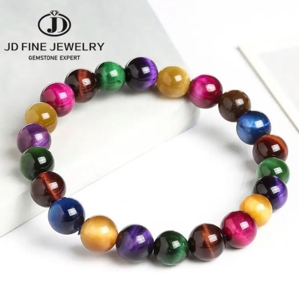 Tiger Eye Bracelet Natural Stone Round beads Multi color/sizes choices new in 🎁